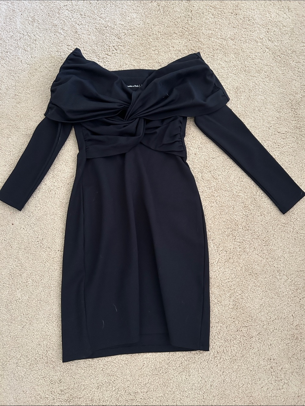Abercrombie Black Off-Shoulder Bodycon Dress